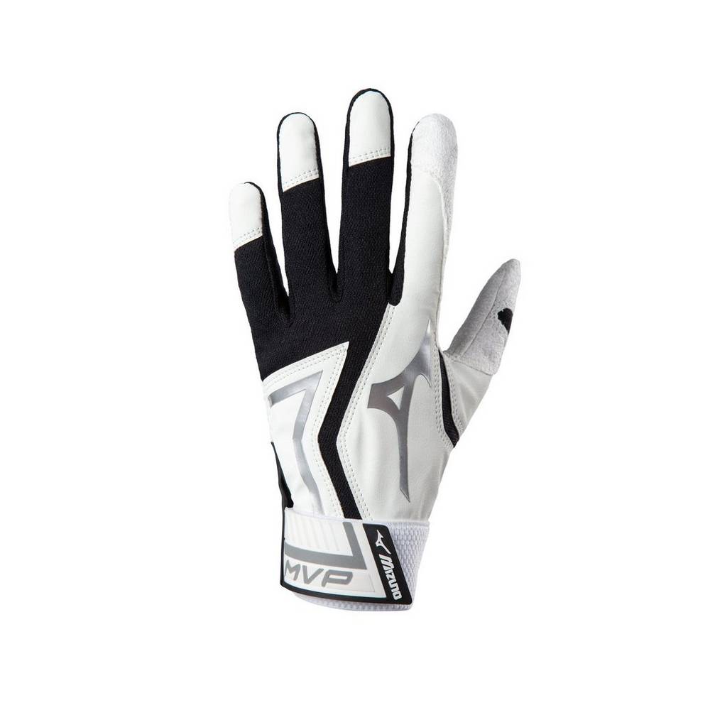 Mizuno Men's MVP Adult Baseball Batting Gloves Black (330409-GBL)